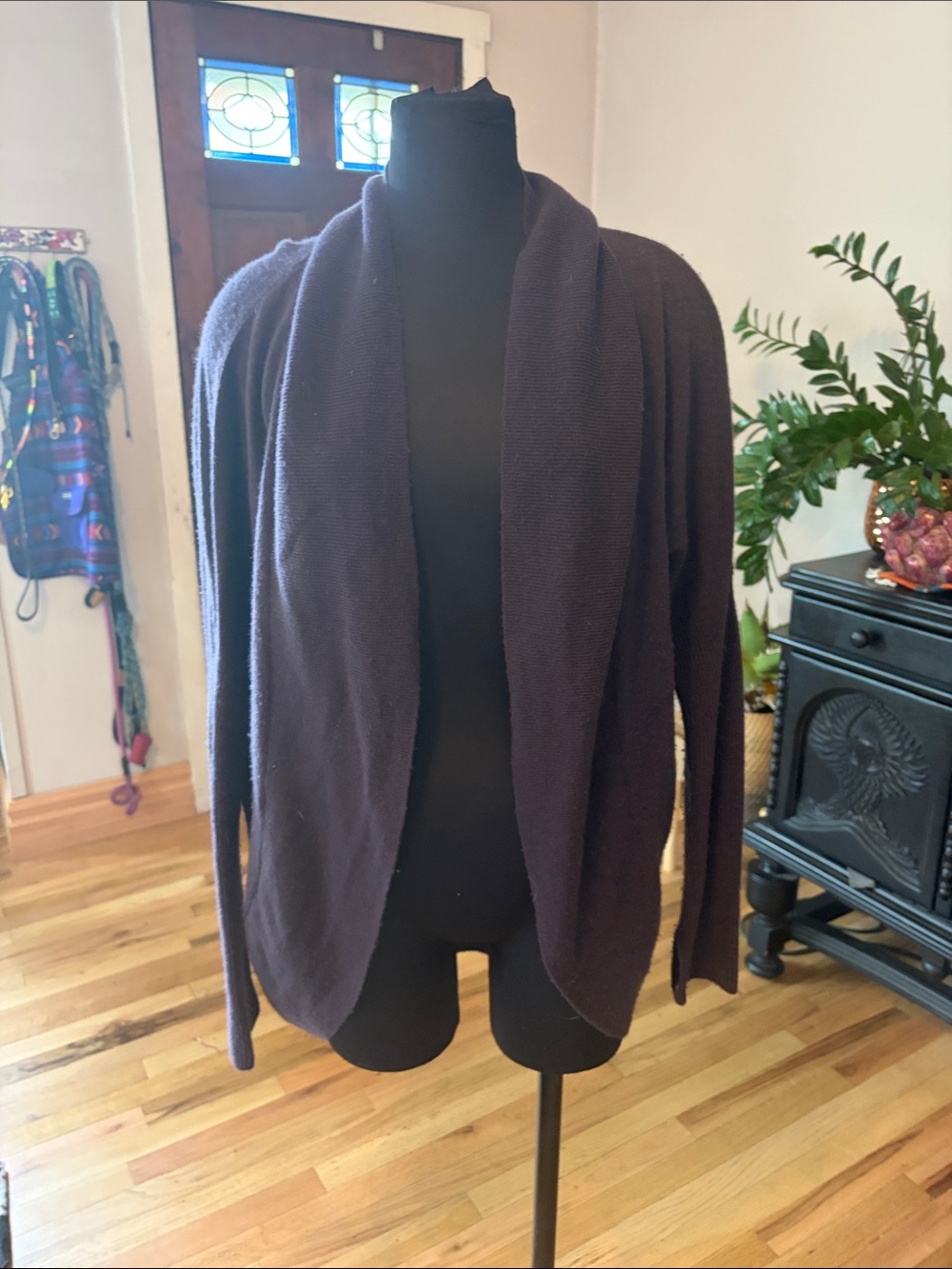 Athleta Open-Front Shawl Collar Cardigan - Dark Purple